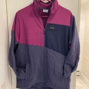Columbia Women's Two-Tone Full-Zip Sweatshirt - Purple and Dark Blue